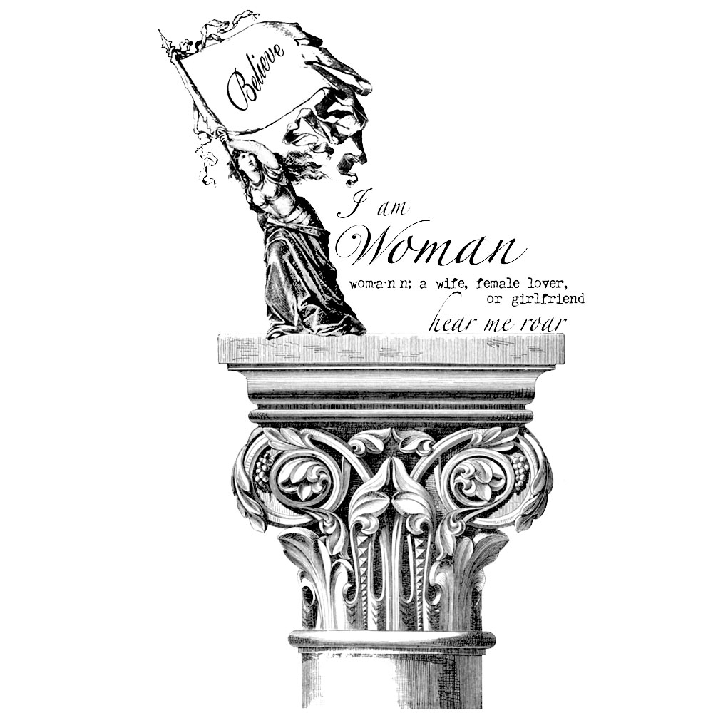 #1684 - I Am Woman Pillar - Collage/Inspiration